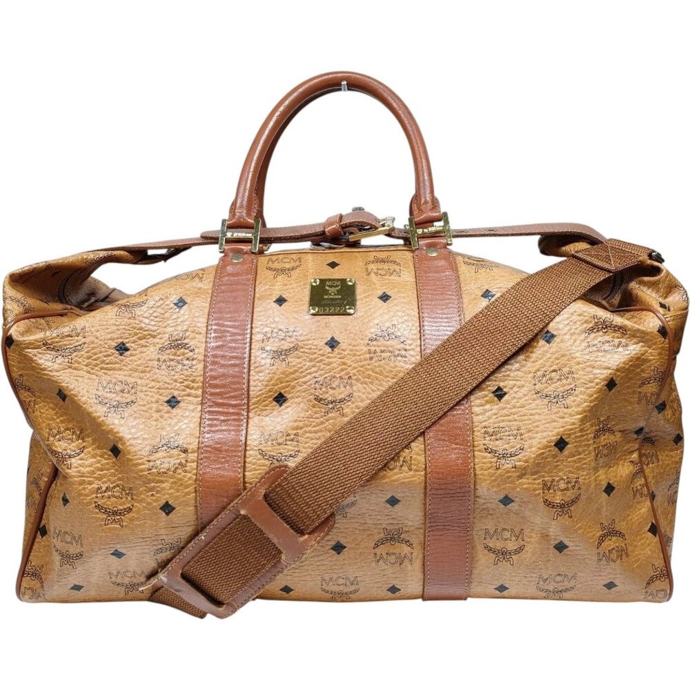(L5) MCM Travel Bag Brown PVC